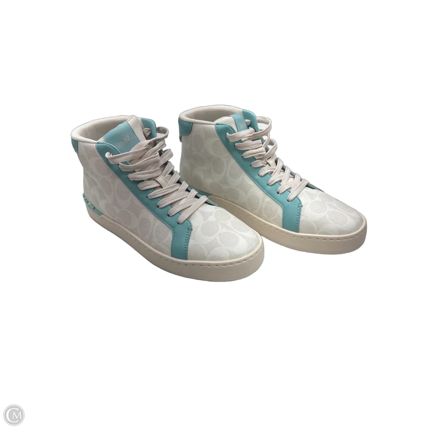 Shoes Designer By Coach In Blue & White, Size: 9