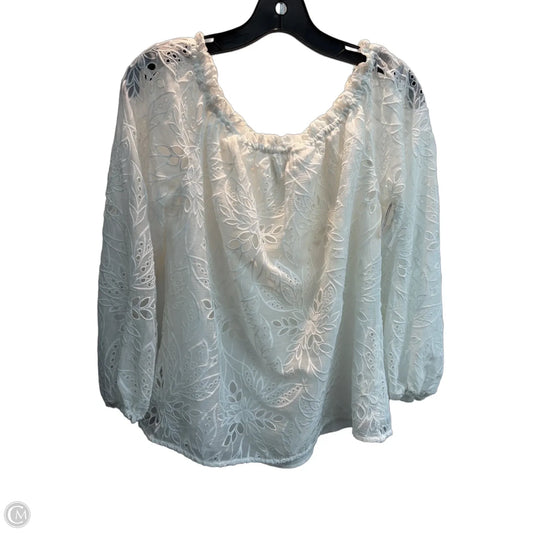 Blouse Long Sleeve By White House Black Market In White, Size: S