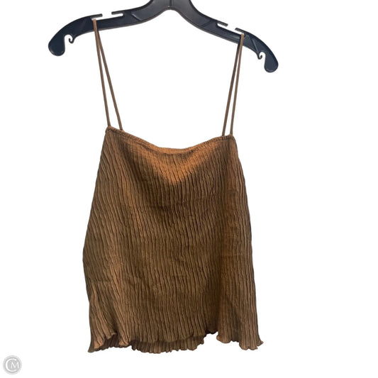 Top Sleeveless By Workshop In Brown, Size: L