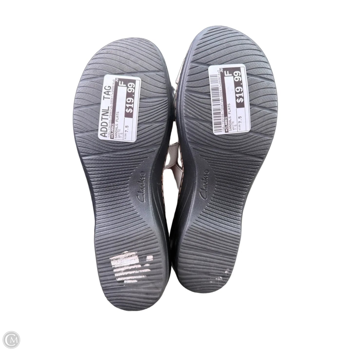 Sandals Flats By Clarks In White, Size: 7.5