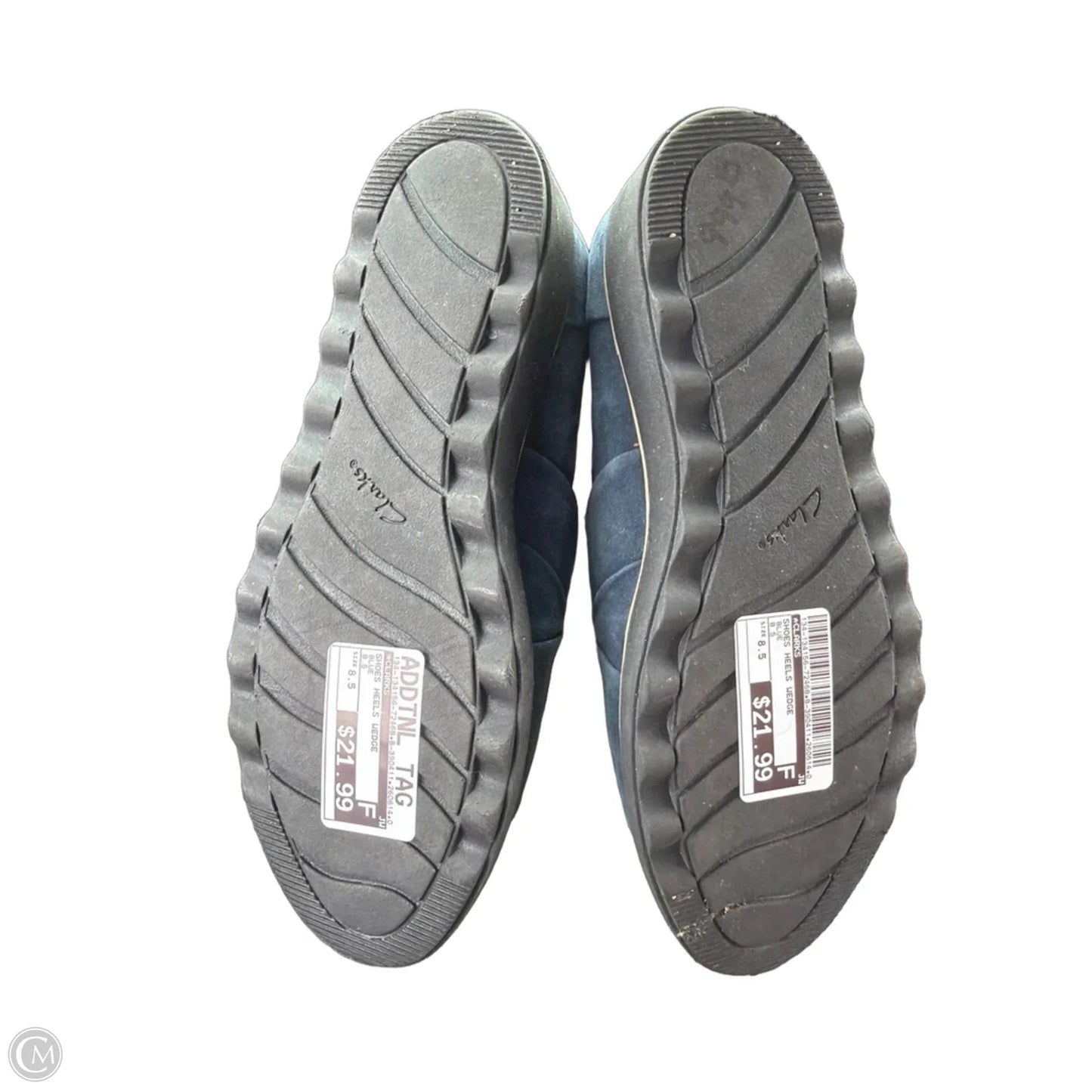 Shoes Heels Wedge By Clarks In Blue, Size: 8.5