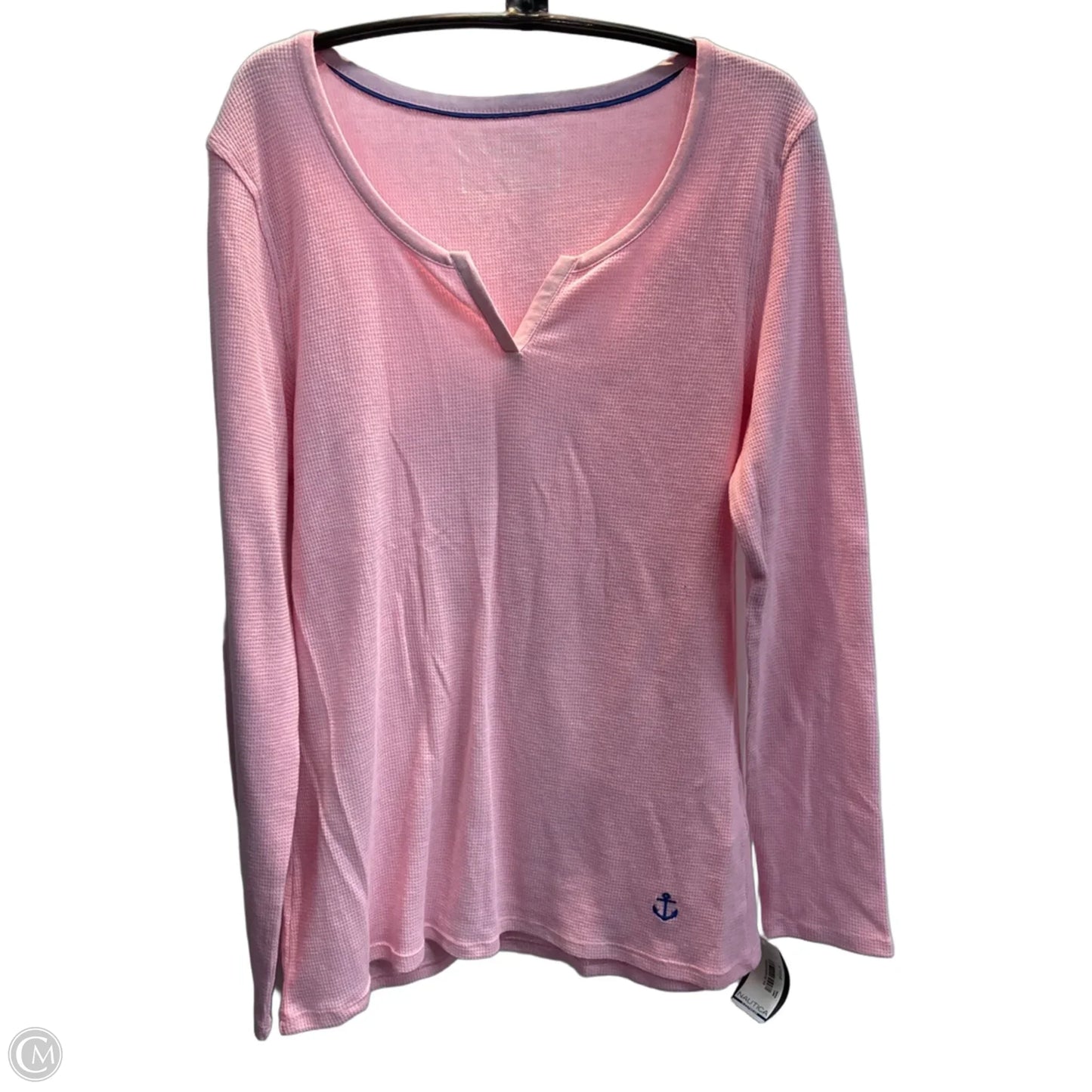 Top Long Sleeve Basic By Nautica In Pink, Size: L