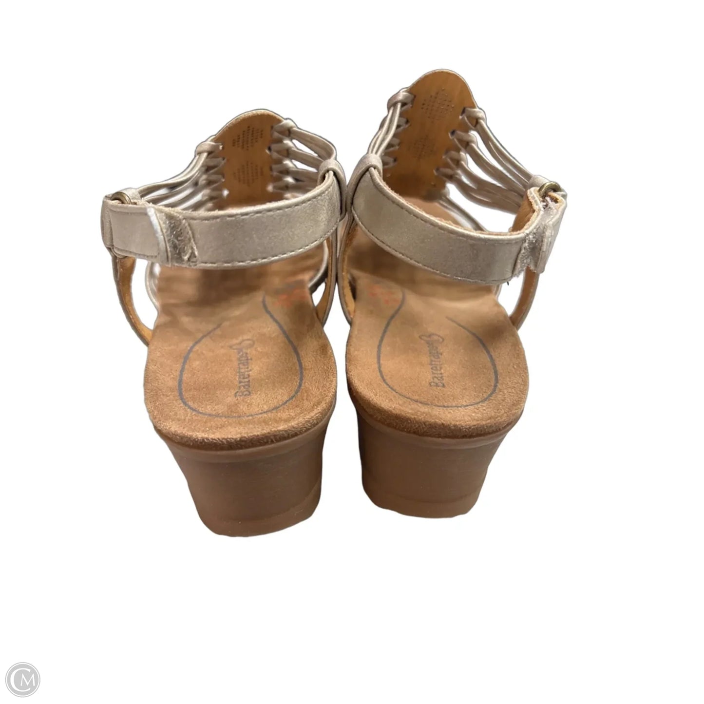 Sandals Heels Wedge By Bare Traps In Tan, Size: 9.5