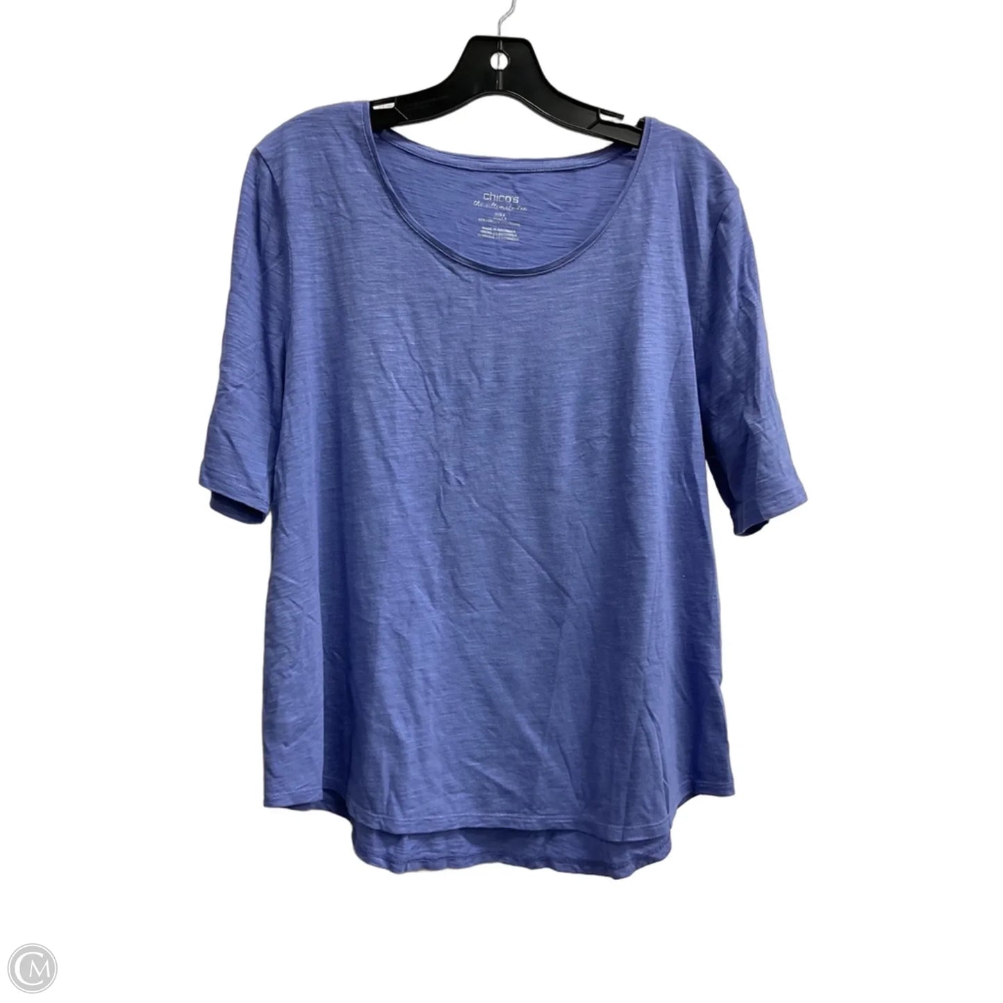 Top Short Sleeve Basic By Chicos In Blue, Size: L