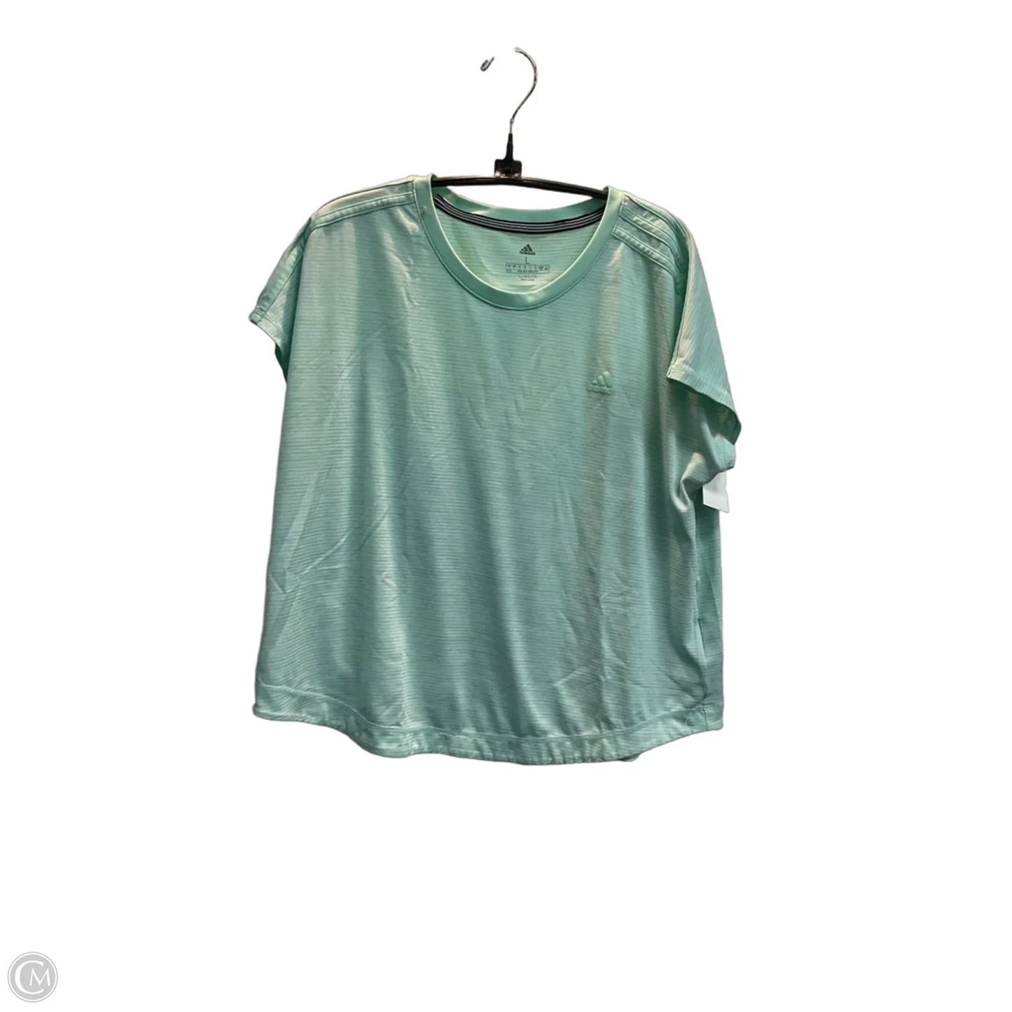 Athletic Top Short Sleeve By Adidas In Blue, Size: L