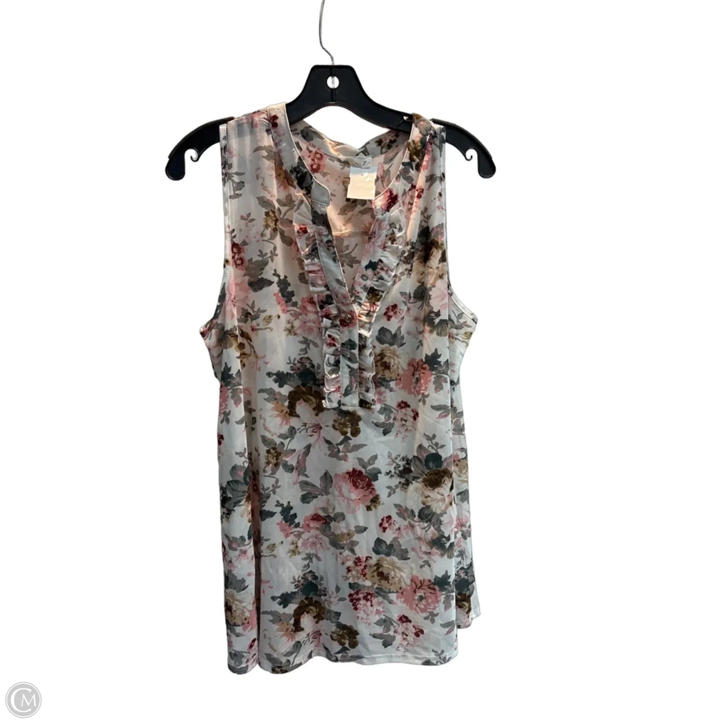 Top Sleeveless By Siren Lily In Floral Print, Size: 1x