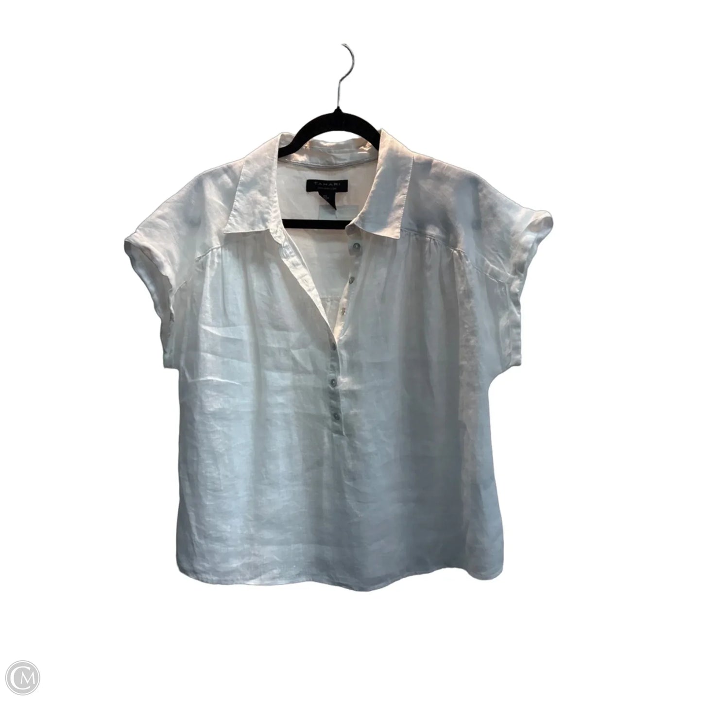 Top Short Sleeve By Tahari In White, Size: L