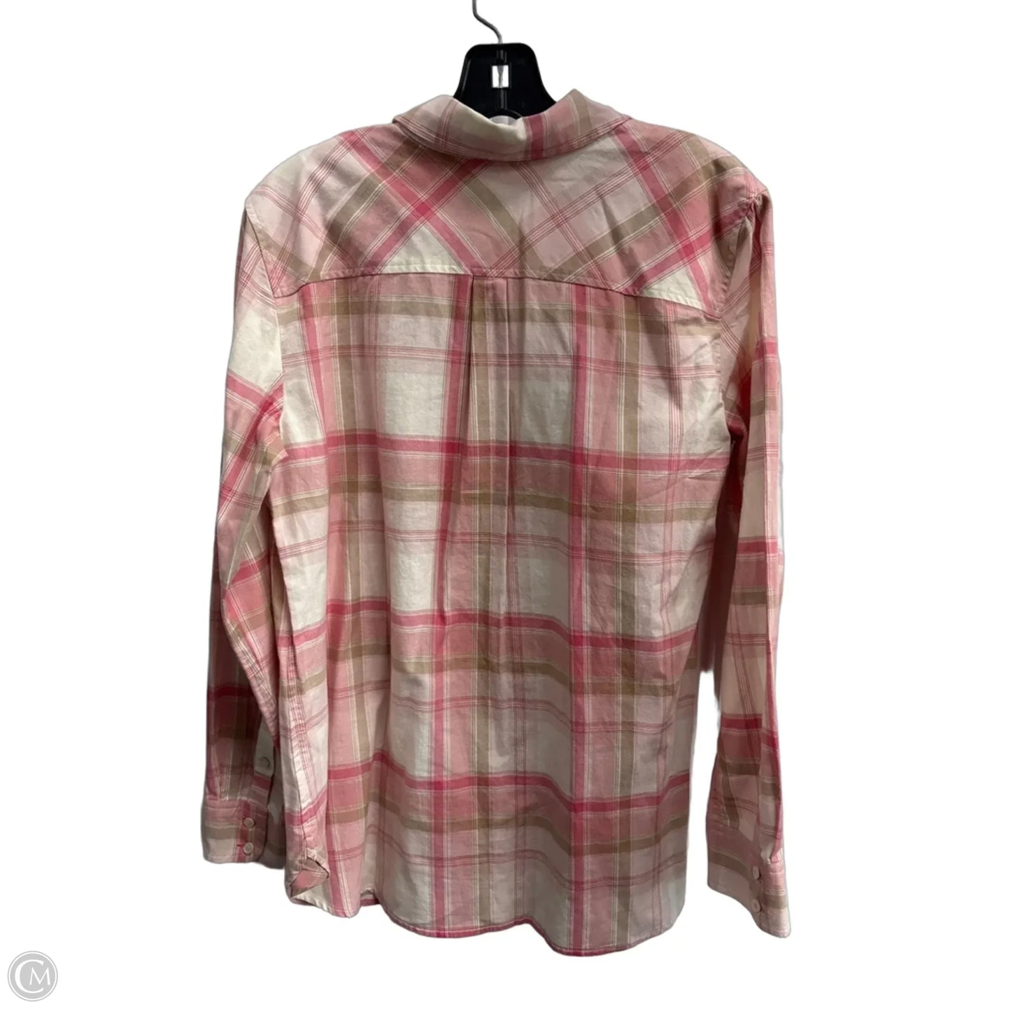 Top Long Sleeve By Talbots In Plaid Pattern, Size: L