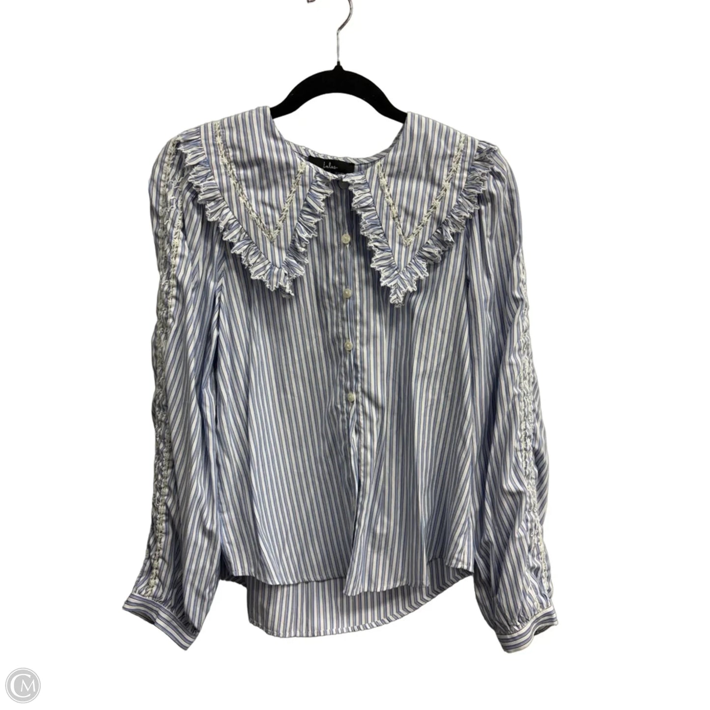 Blouse Long Sleeve By Lulus In Striped Pattern, Size: S