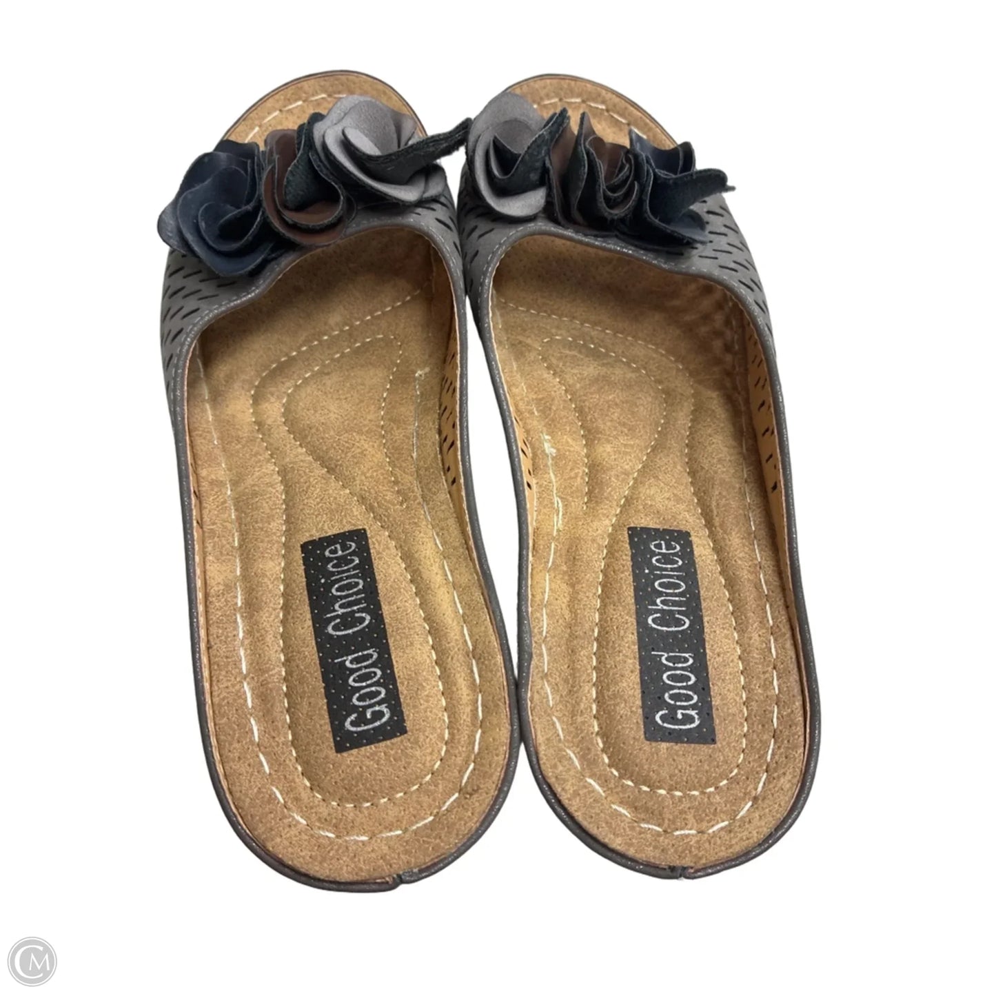 Sandals Heels Wedge By Clothes Mentor In Grey, Size: 7.5