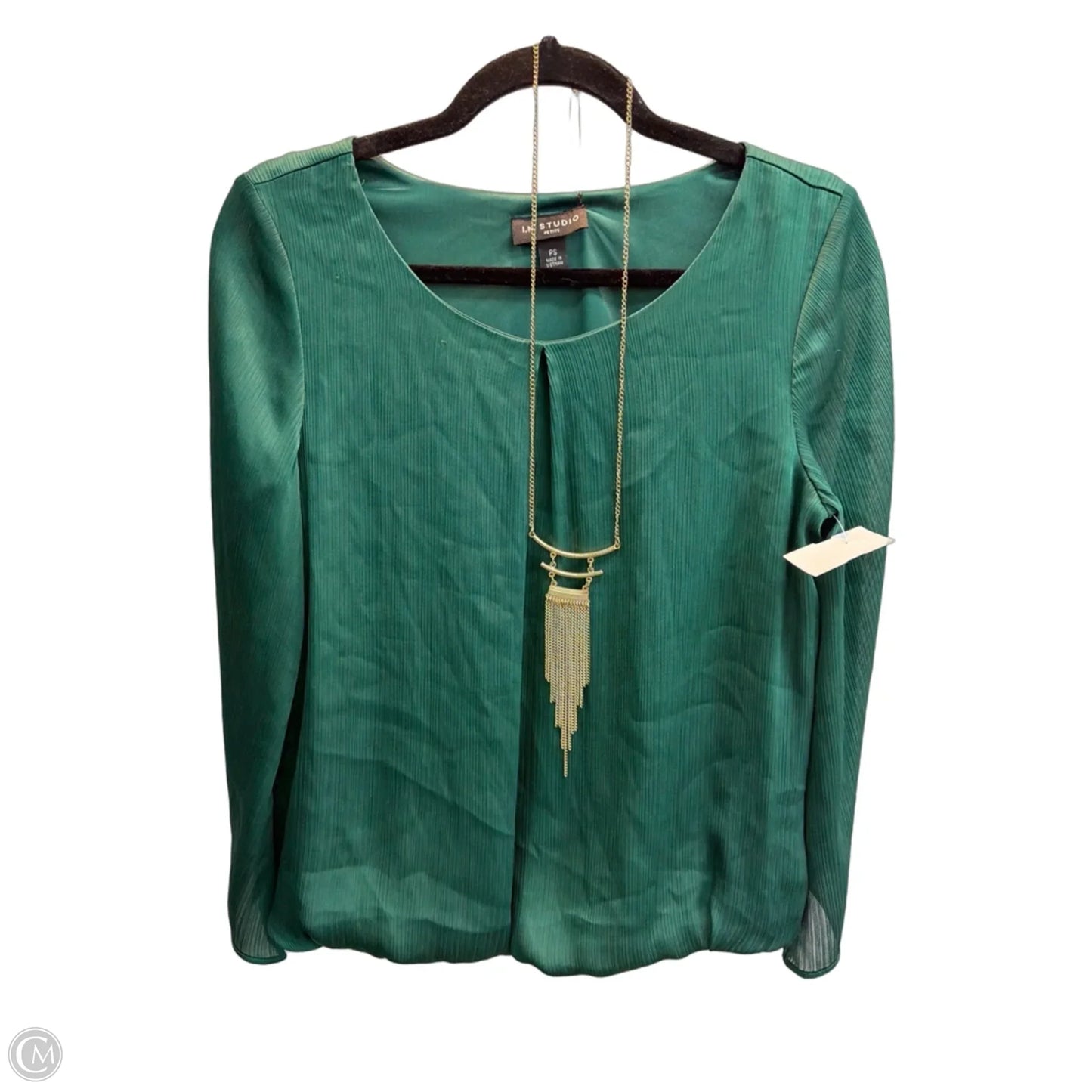 Blouse Long Sleeve By In Studio In Green, Size: Sp