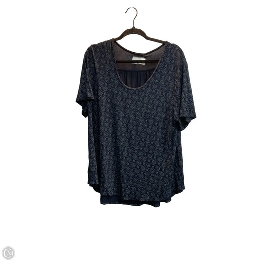 Top Short Sleeve By Loft In Navy, Size: Xl