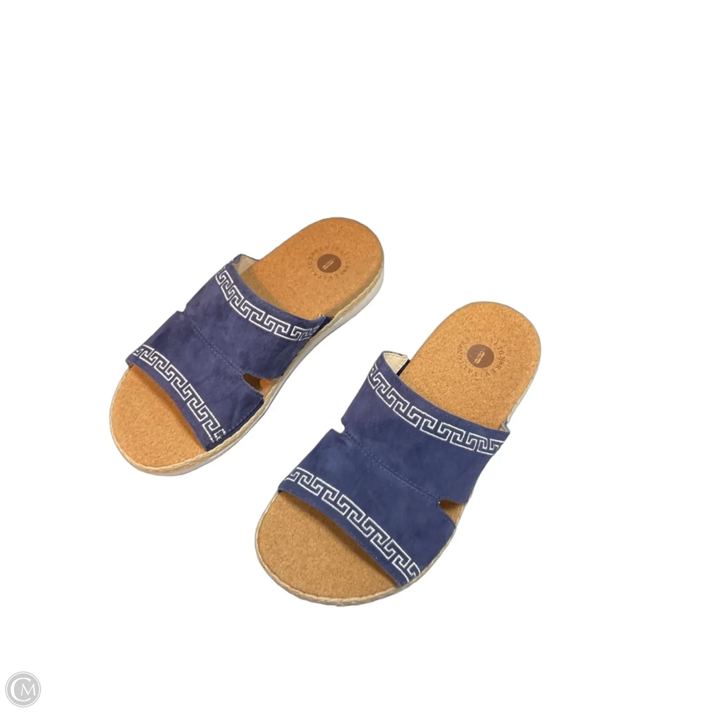 Sandals Flats By Clothes Mentor In Navy, Size: 6