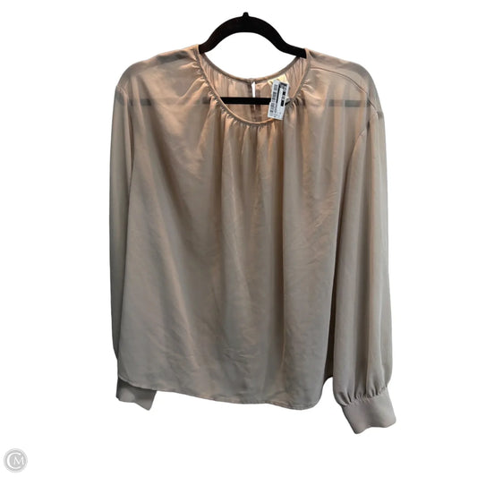 Top Long Sleeve By Worthington In Taupe, Size: Xl