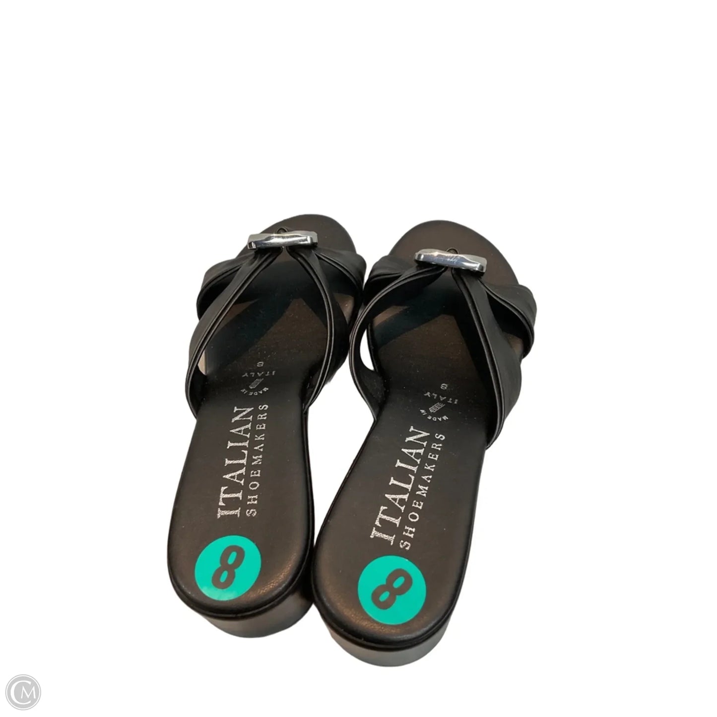 Sandals Heels Block By Italian Shoemakers In Black, Size: 8