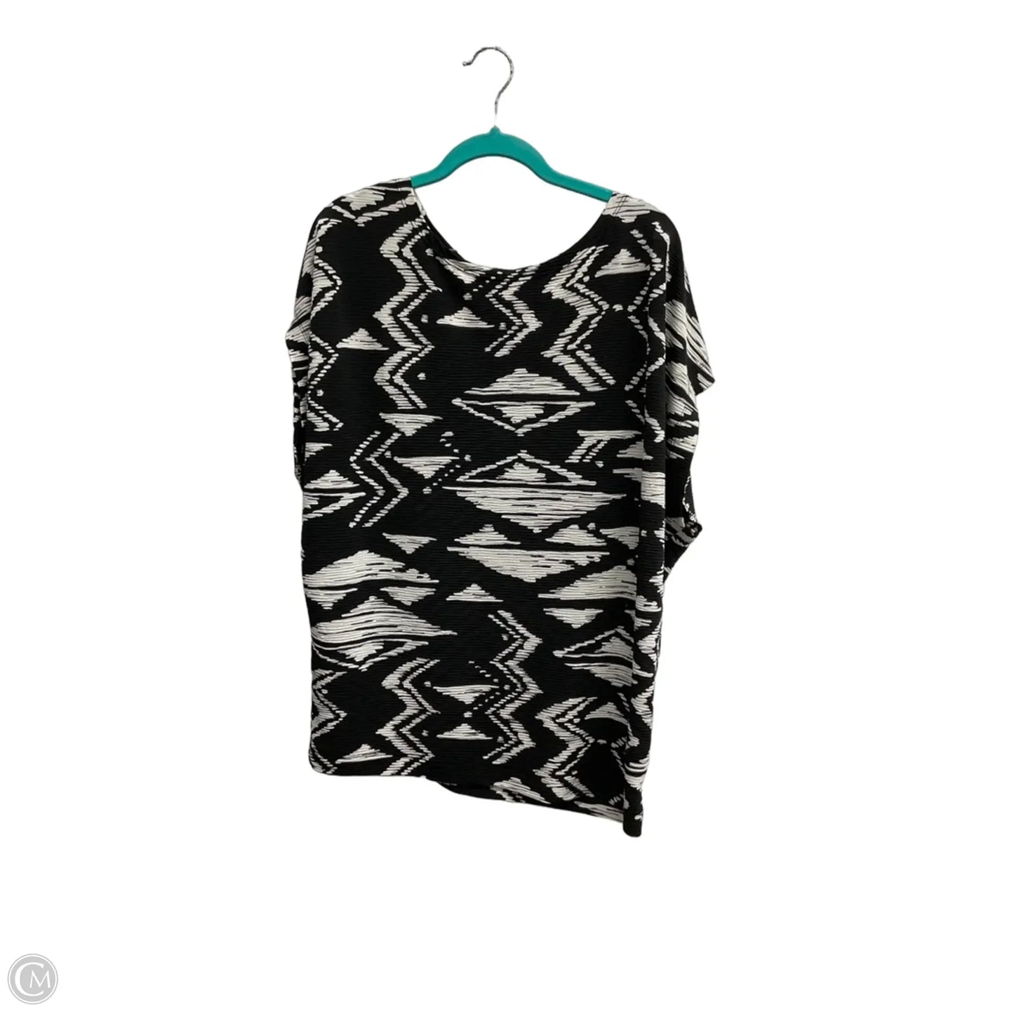 Top Short Sleeve By Chicos In Black & Cream, Size: M
