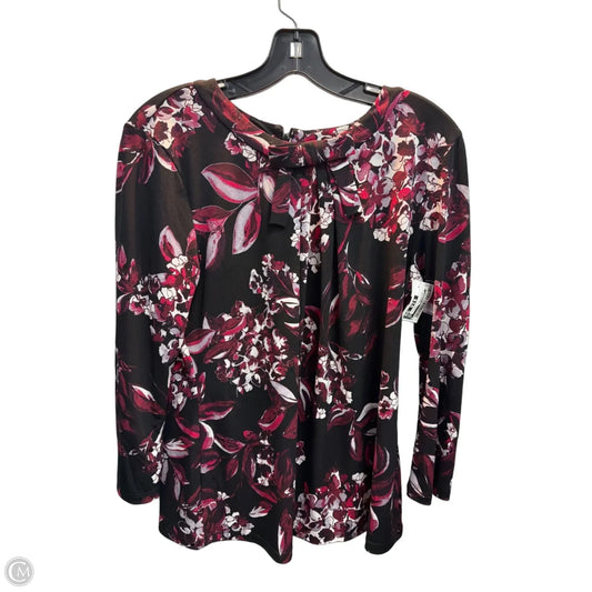 Top Long Sleeve Designer By Karl Lagerfeld In Floral Print, Size: M