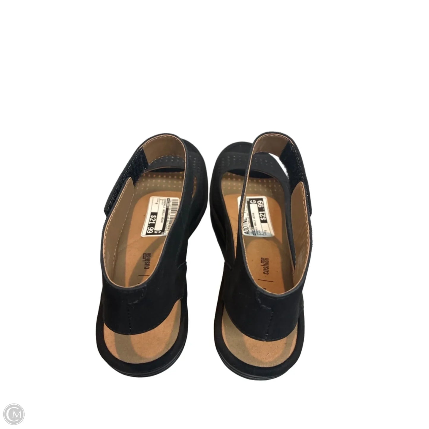 Sandals Heels Wedge By Clarks In Black, Size: 8