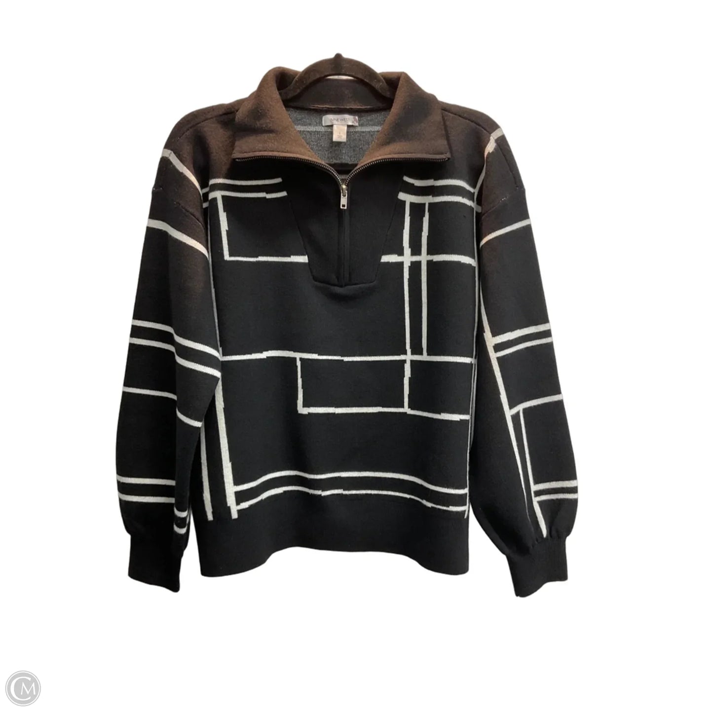 Sweater By Nine West In Black & White, Size: L