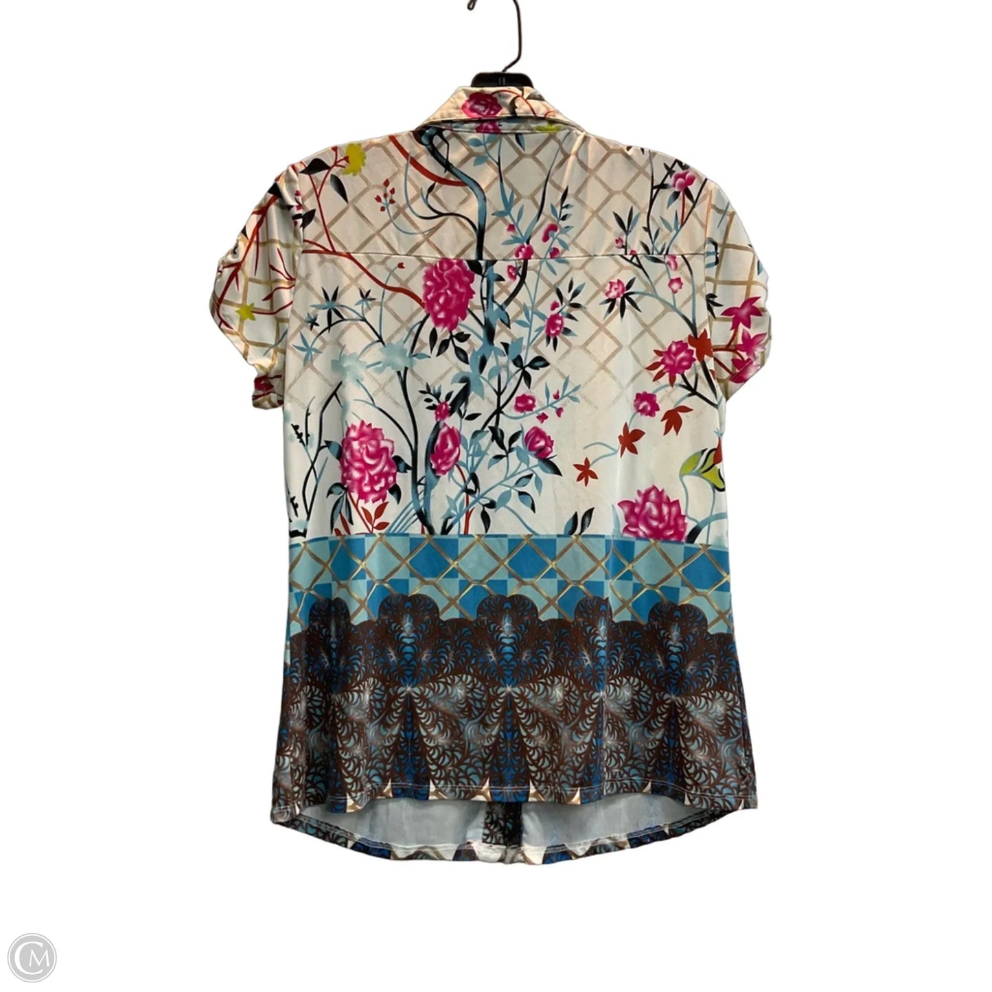 Top Short Sleeve By Bcbgmaxazria In Floral Print, Size: M
