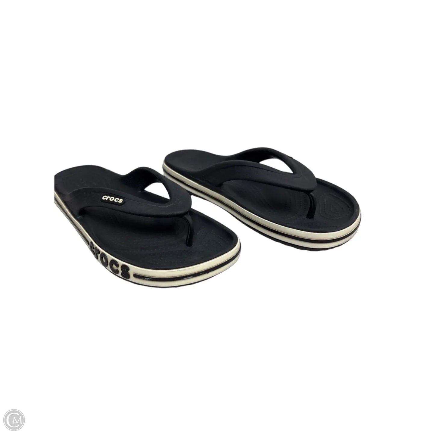 Sandals Flip Flops By Crocs In Black, Size: 7