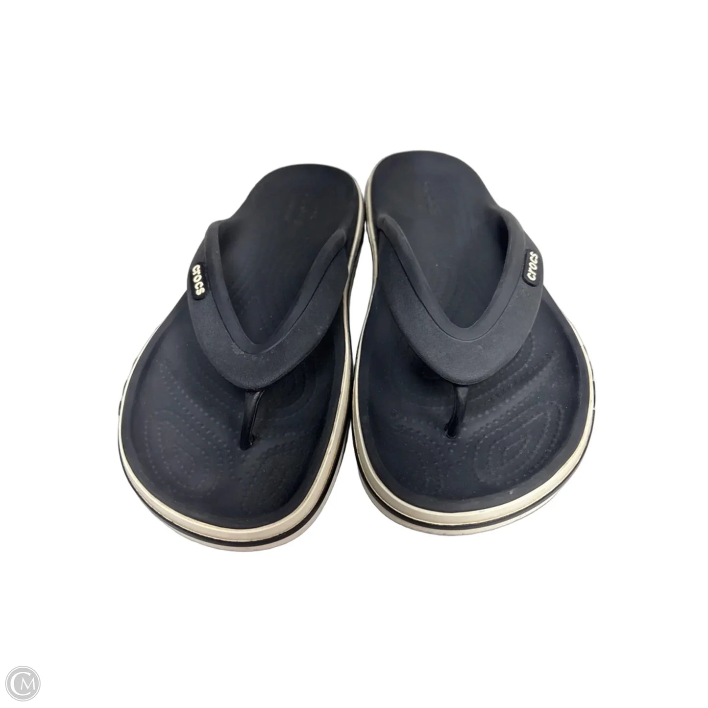 Sandals Flip Flops By Crocs In Black, Size: 7