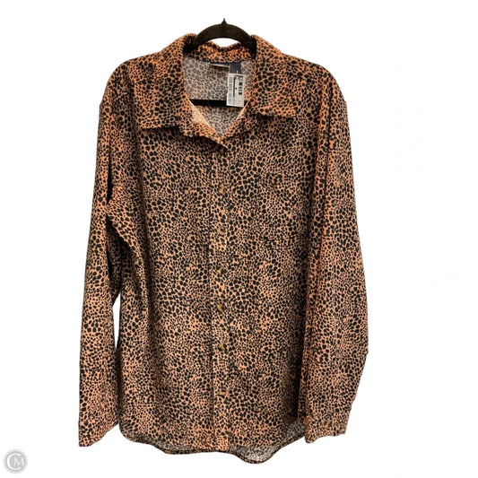 Jacket Shirt By Daytrip In Animal Print, Size: Xl