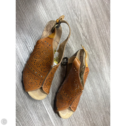 Sandals Heels Wedge By Pikolinos In Tan, Size: 7.5