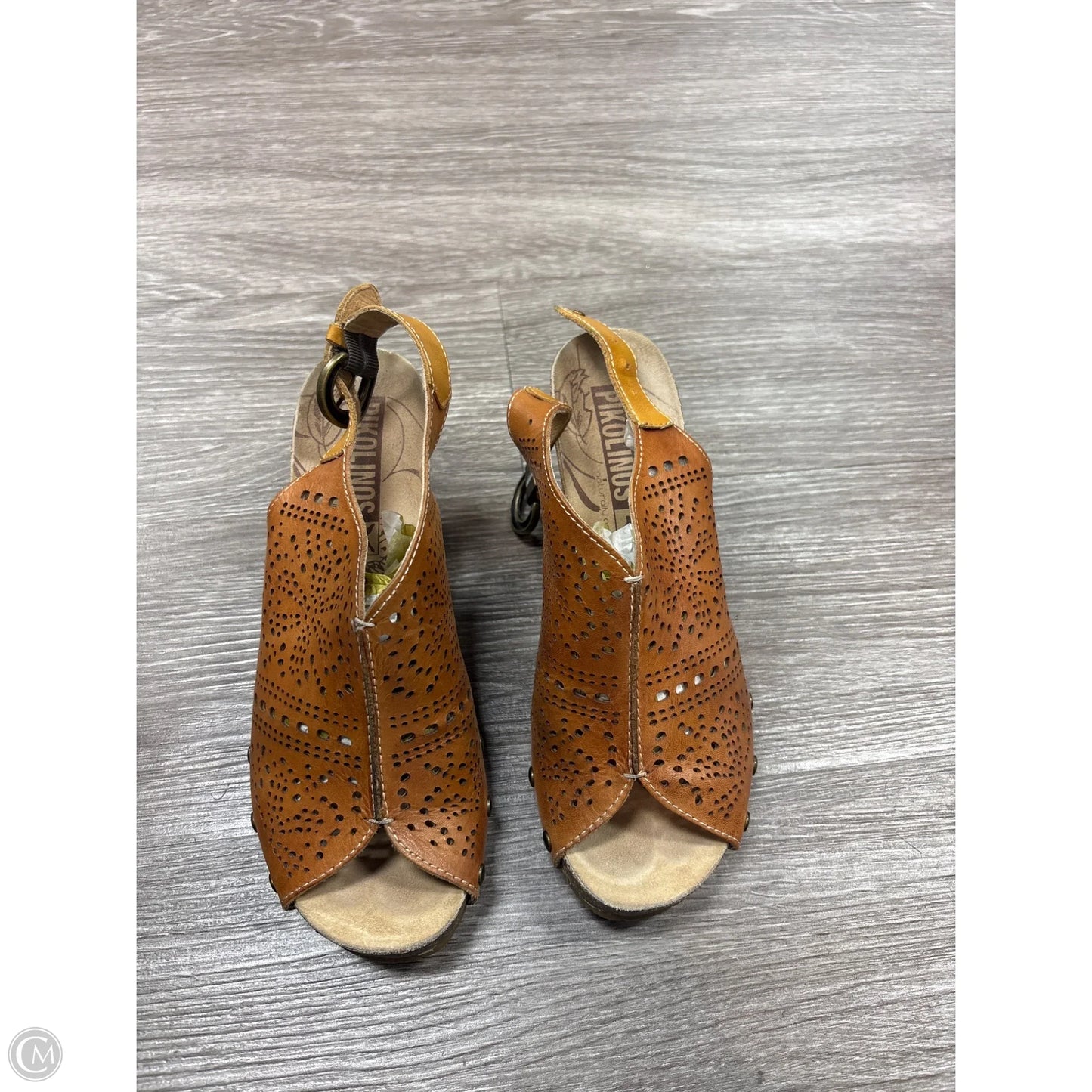 Sandals Heels Wedge By Pikolinos In Tan, Size: 7.5