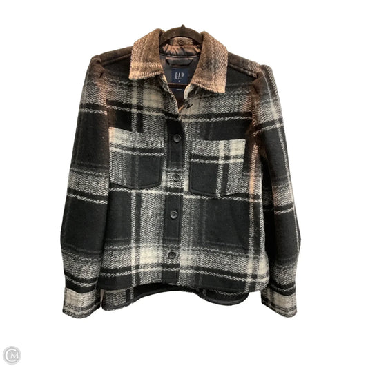 Jacket Fleece By Gap In Plaid Pattern, Size: M