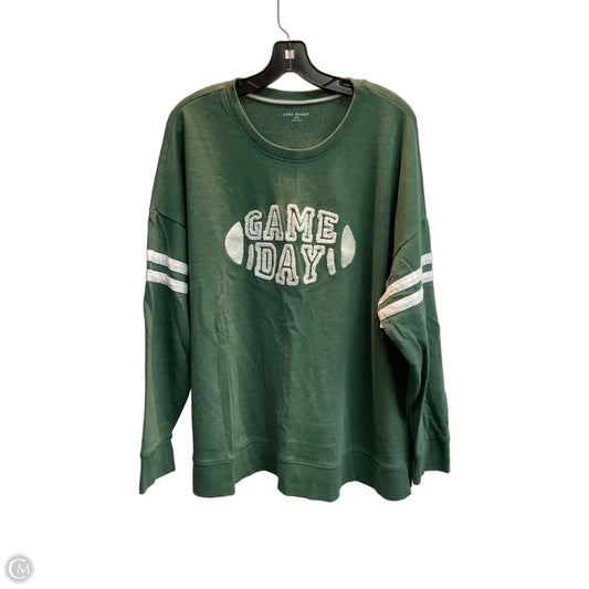 Sweatshirt Crewneck By Lane Bryant In Green, Size: 3x