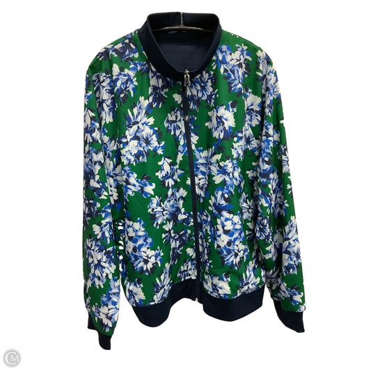 Athletic Jacket By Skechers In Blue & Green, Size: Xl
