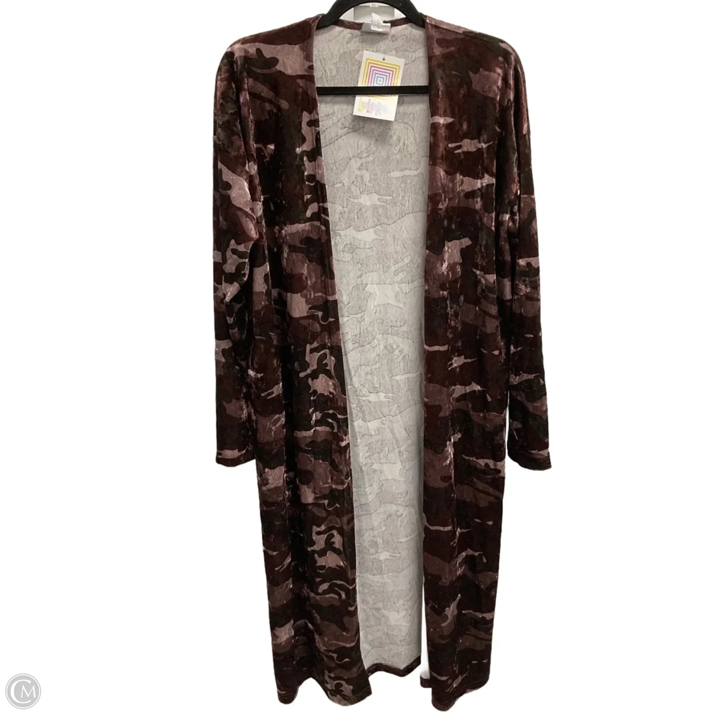 Cardigan By Lularoe In Camouflage Print, Size: L