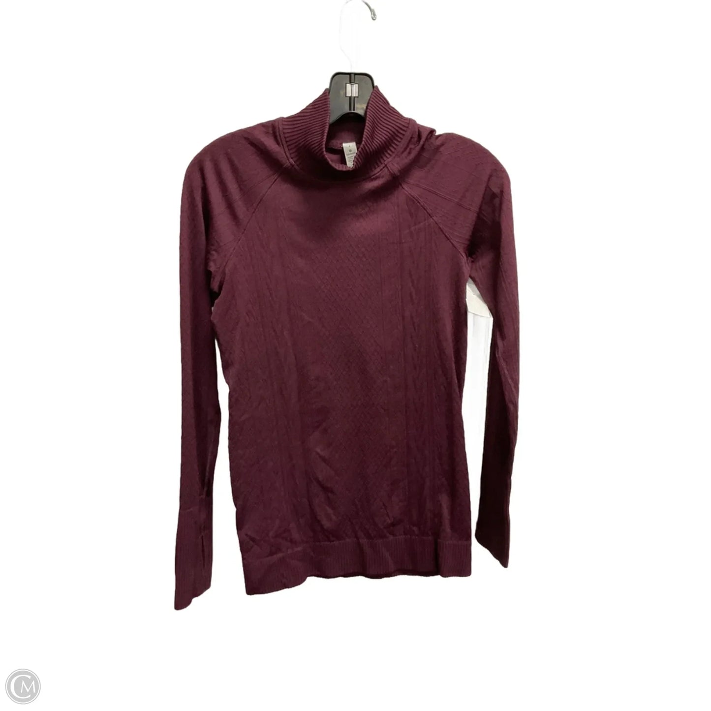 Athletic Top Long Sleeve Collar By Lululemon In Maroon, Size: 4