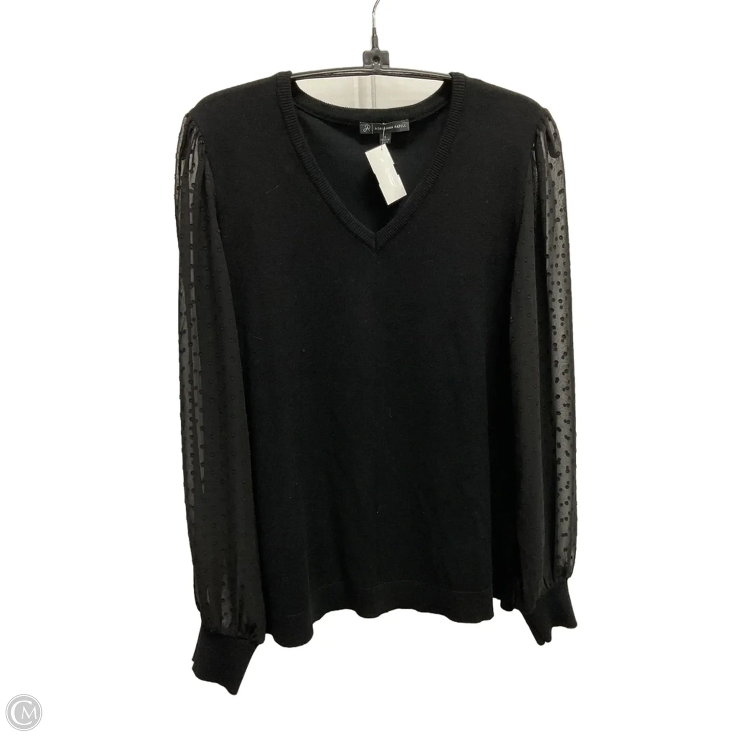 Top Long Sleeve By Adrianna Papell In Black, Size: S