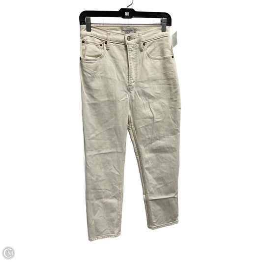 Jeans Straight By Abercrombie And Fitch In Cream, Size: 8