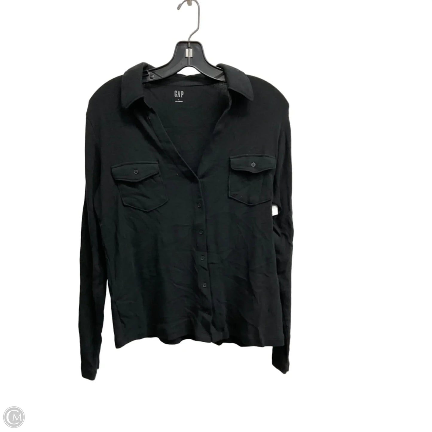 Top Long Sleeve By Gap In Black, Size: L