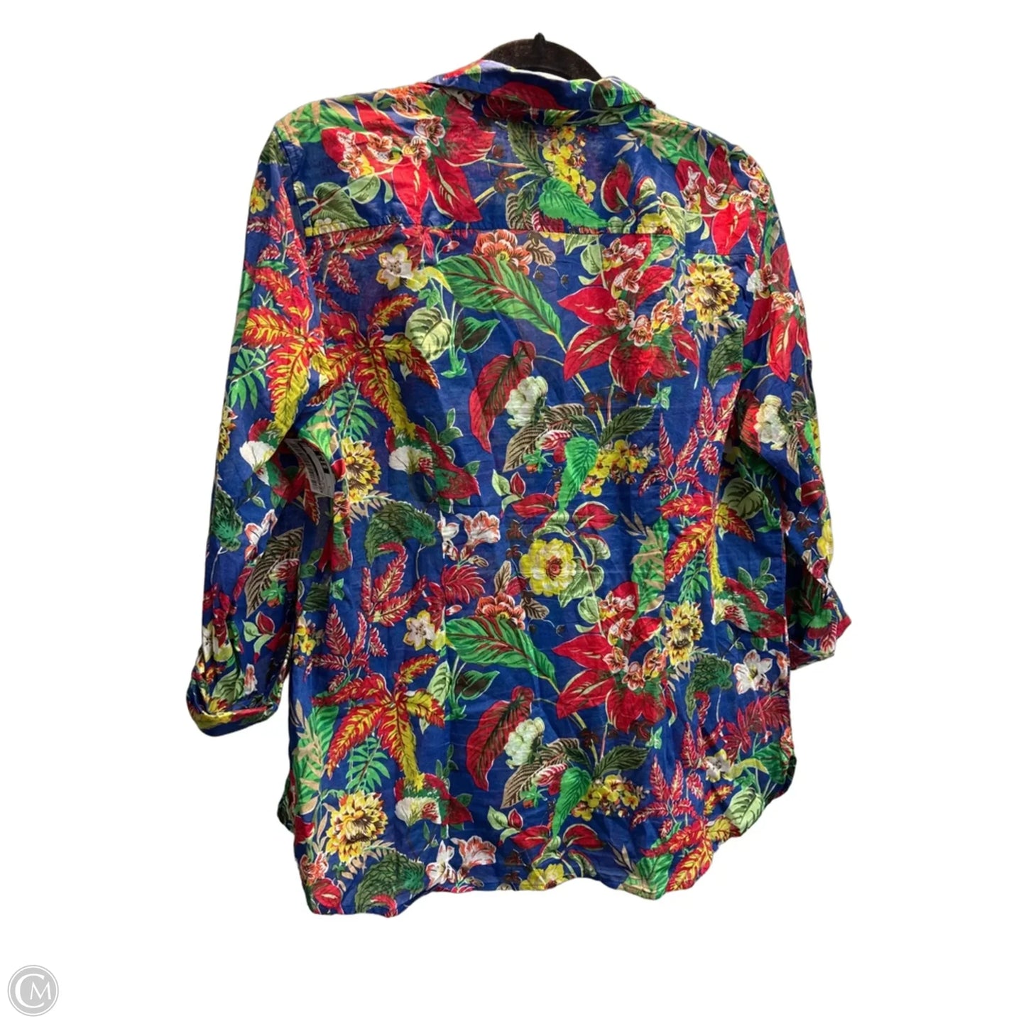 Top Long Sleeve By Talbots In Floral Print, Size: L