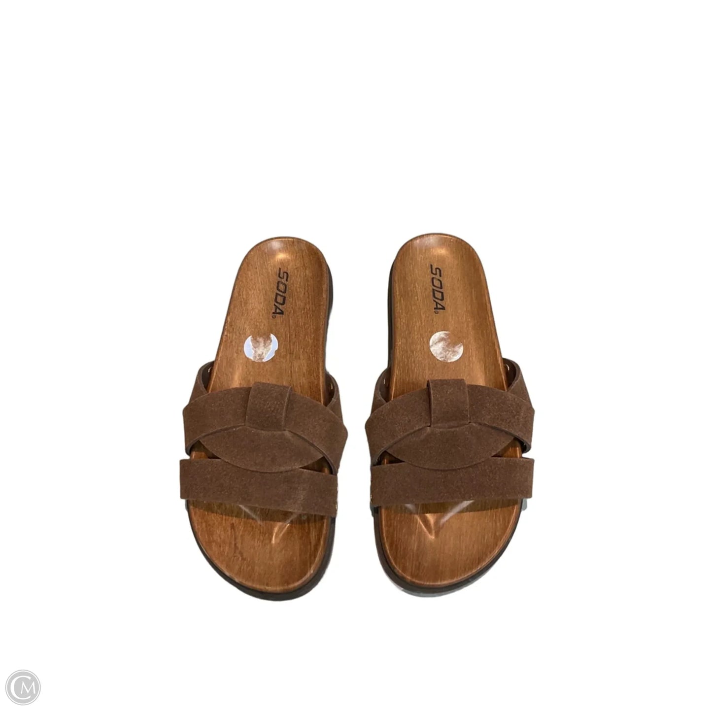 Sandals Flats By Soda In Brown, Size: 9