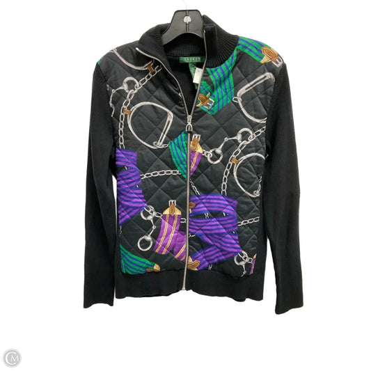 Jacket Denim By Lauren By Ralph Lauren In Black & Green, Size: L