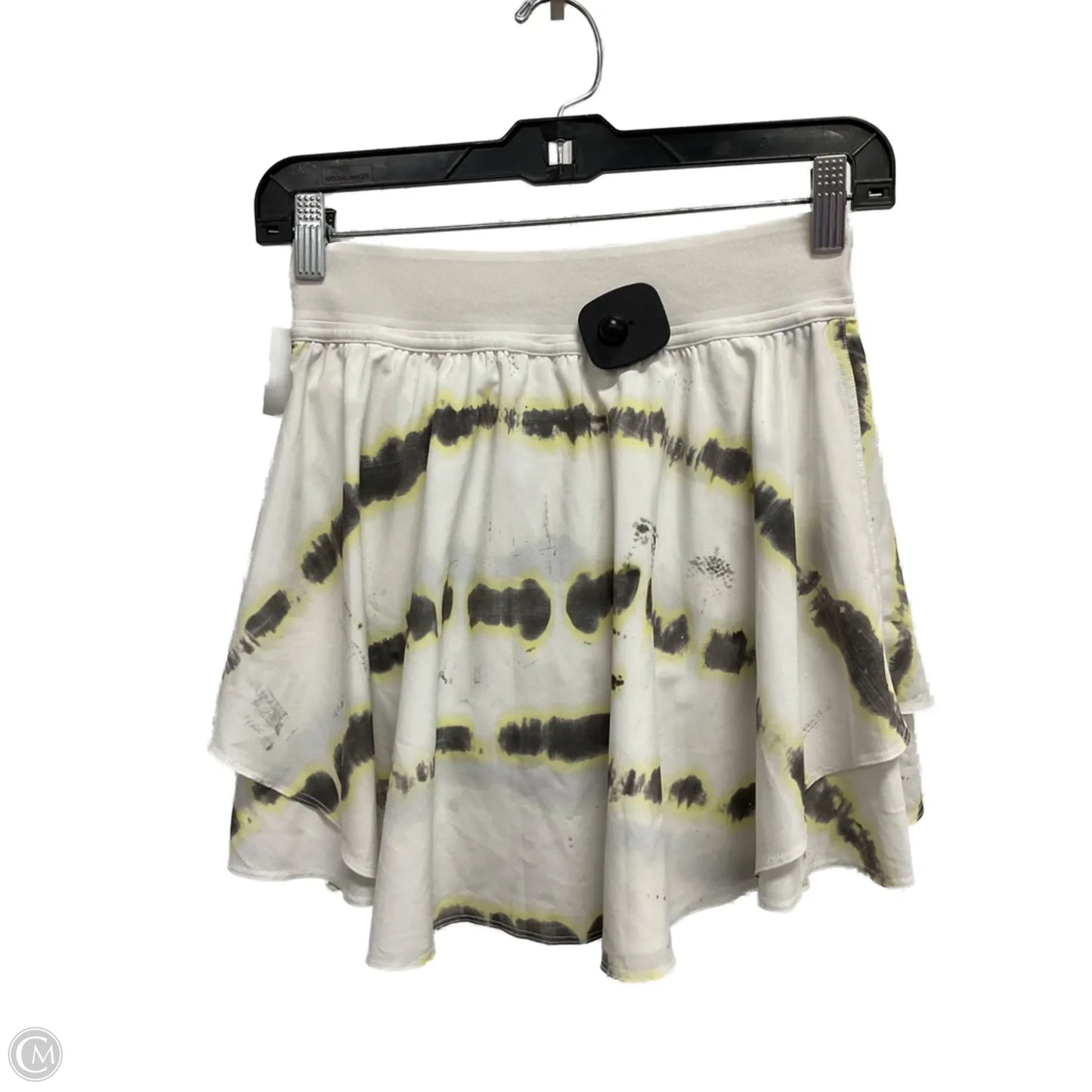 Athletic Skort By Lululemon In White & Yellow, Size: 4