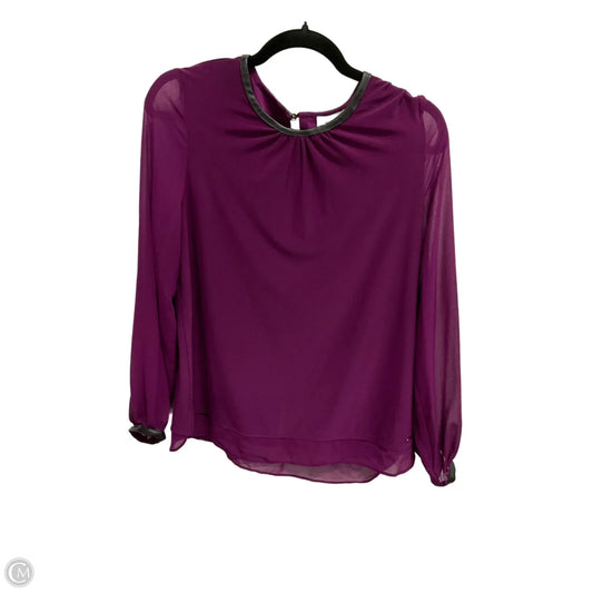 Top Long Sleeve By Calvin Klein In Purple, Size: S