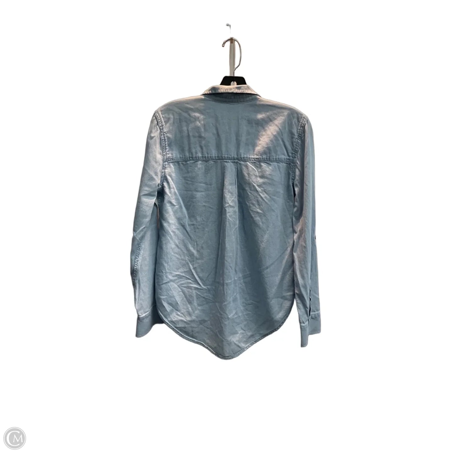 Blouse Long Sleeve By Caslon In Blue Denim, Size: Xs