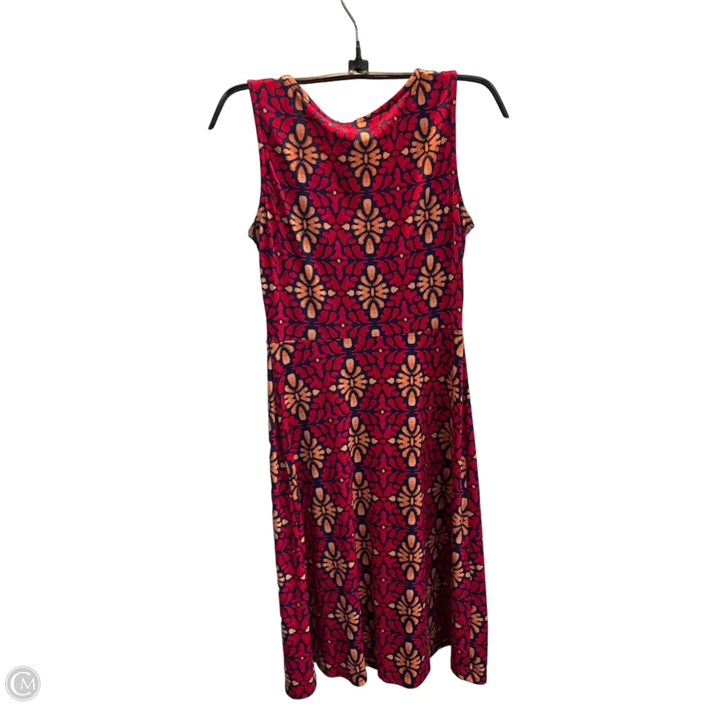 Dress Casual Midi By Leota In Red & Tan, Size: S