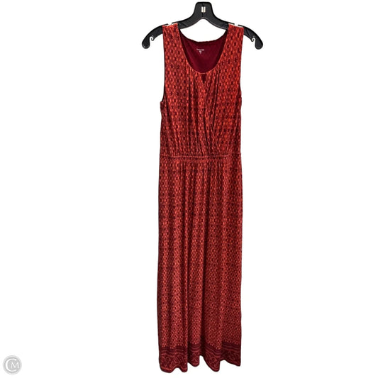 Dress Casual Maxi By Garnet Hill In Orange & Red, Size: M