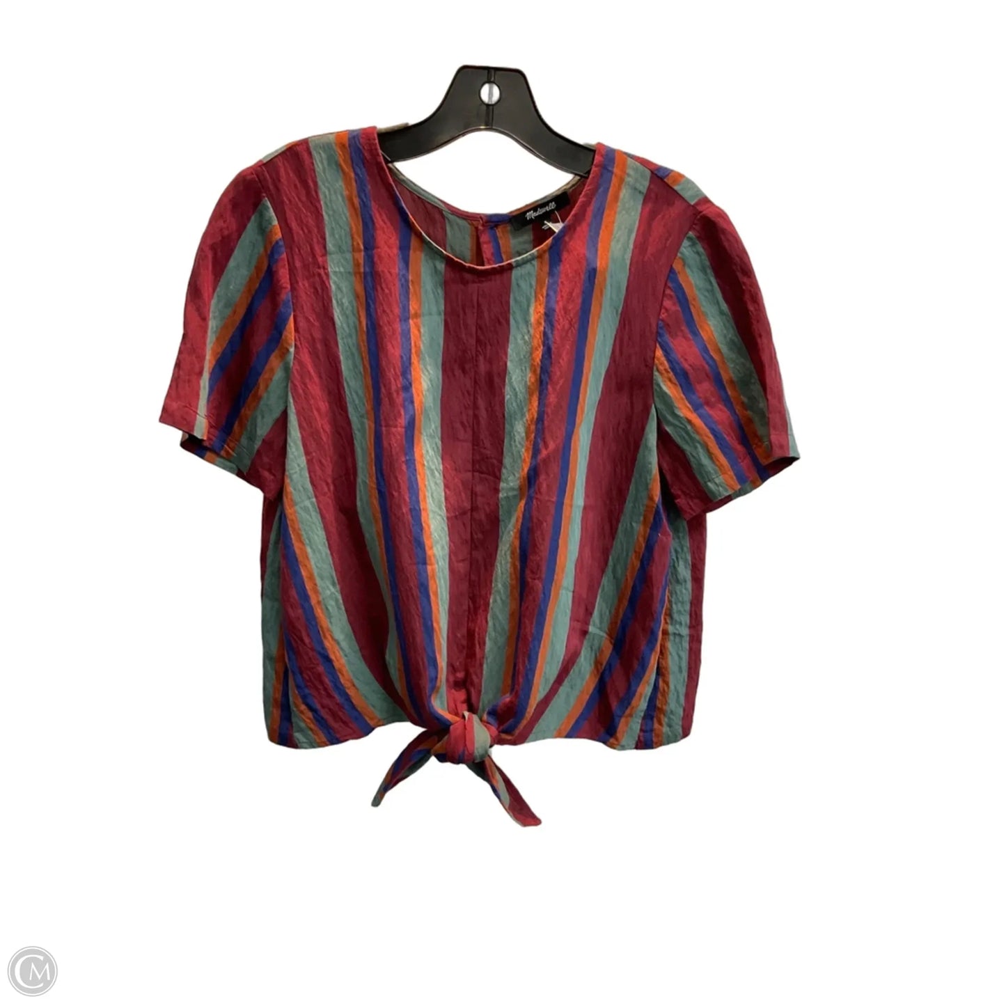 Top Short Sleeve By Madewell In Striped Pattern, Size: S
