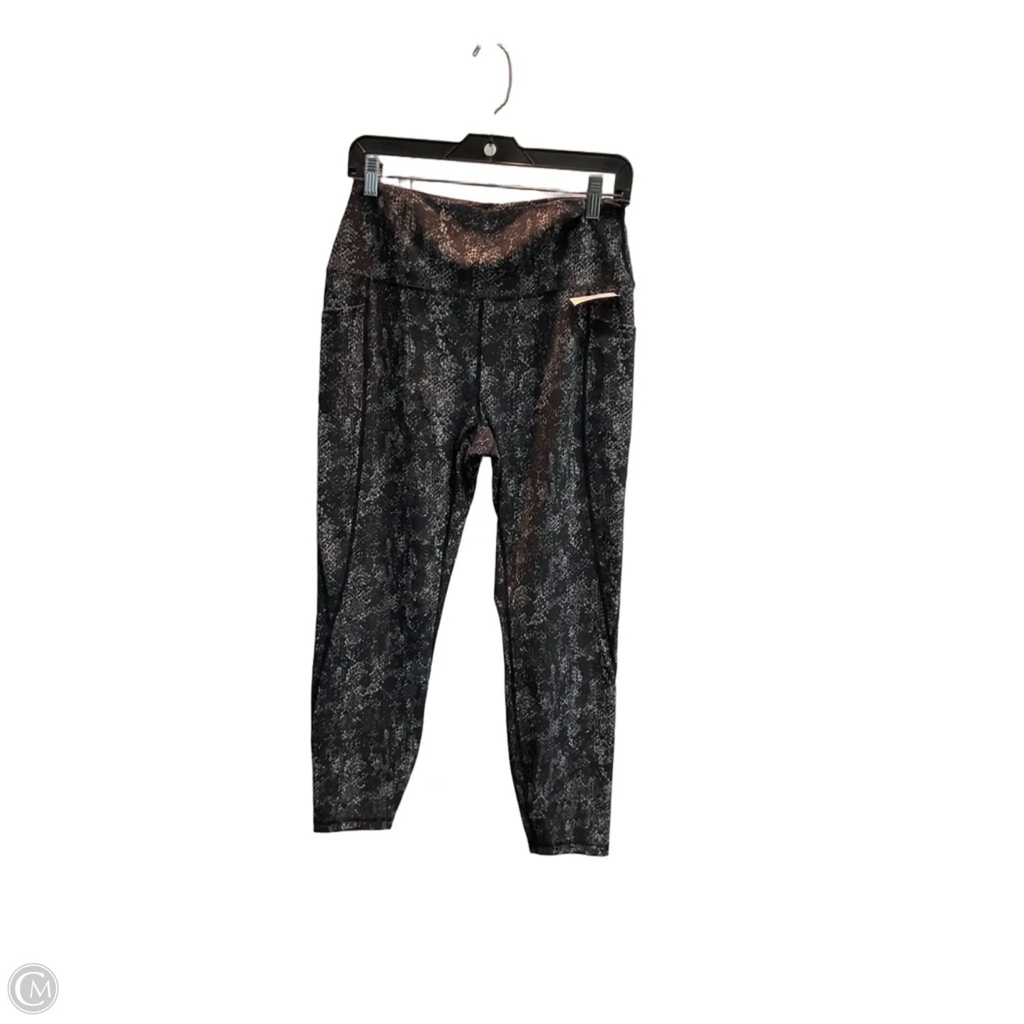 Athletic Leggings By Rbx In Black & Grey, Size: L