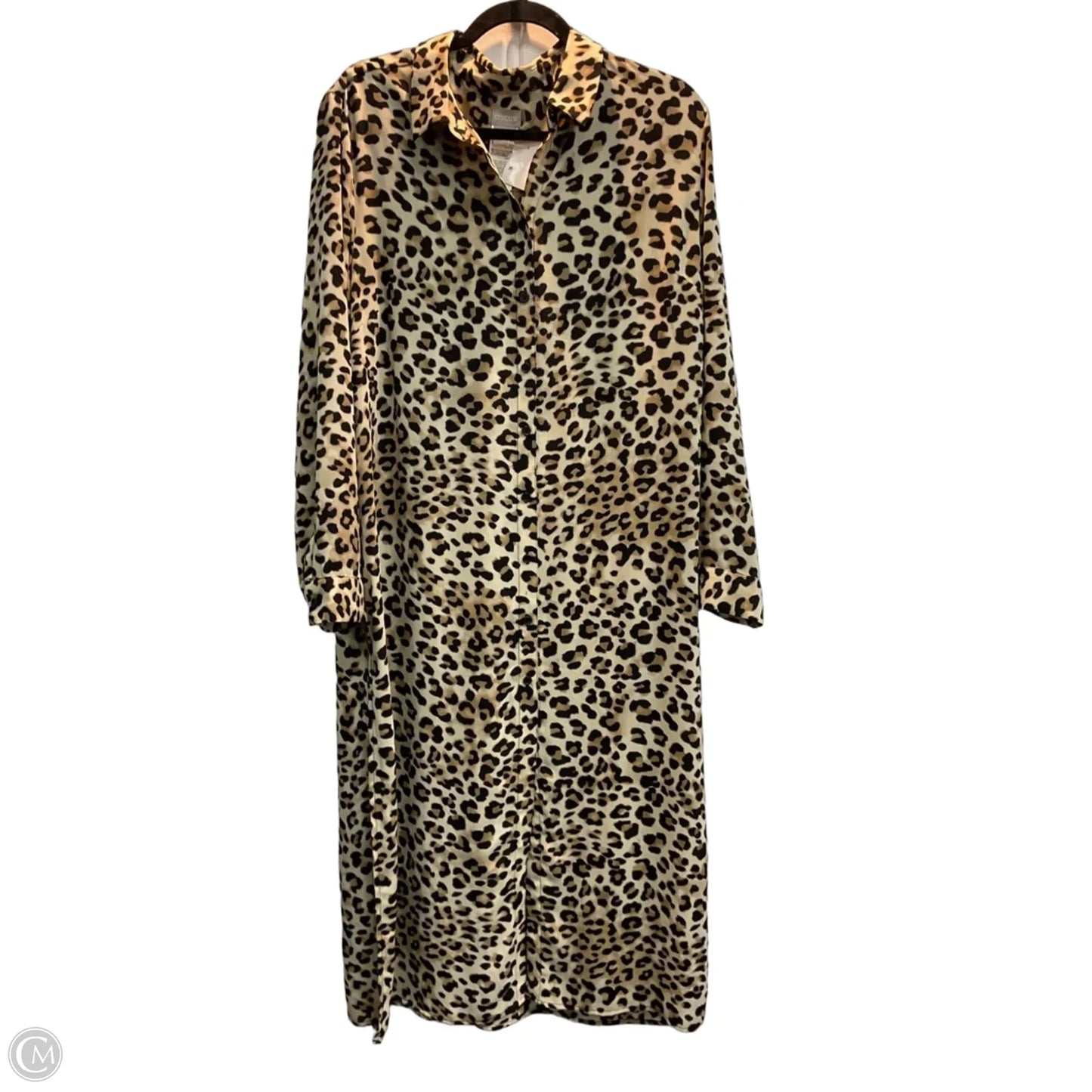 Dress Casual Midi By Chicos In Leopard Print, Size: L