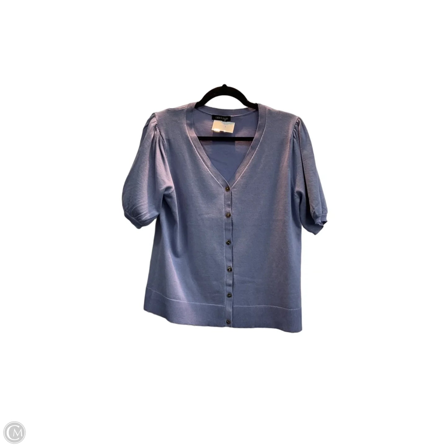 Sweater Short Sleeve By Cable And Gauge In Purple, Size: L