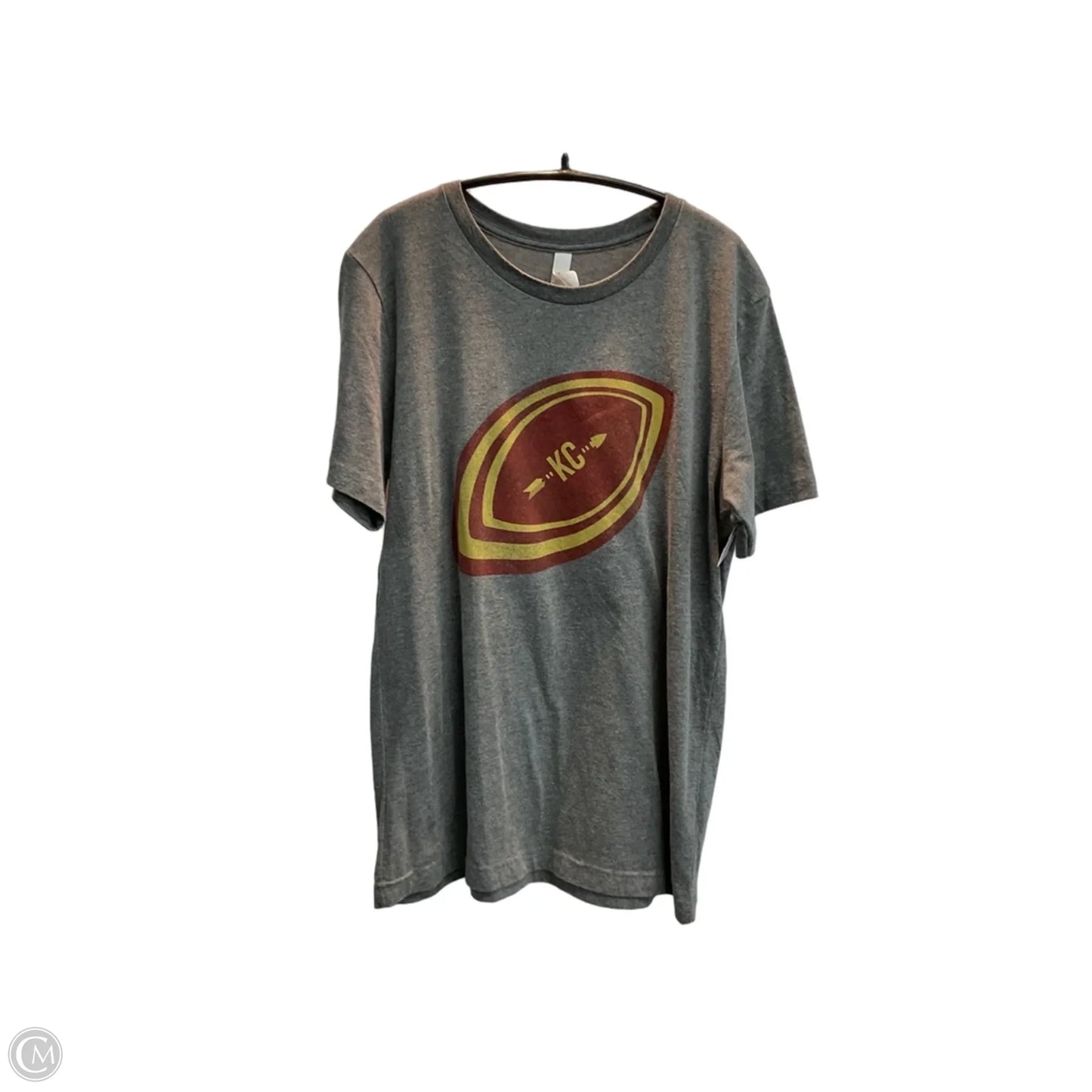 Top Short Sleeve By Canvas In Grey, Size: M